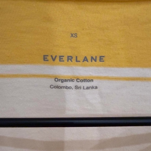 Everlane The Organic Cotton Box Tee Yellow & White XS - Picture 6 of 7